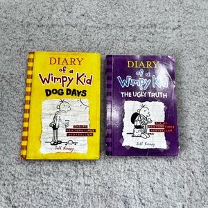 Lot of 2 Diary of a Wimpy Kid Books Dog Days The Ugly Truth by Jeff Kinney 4-5